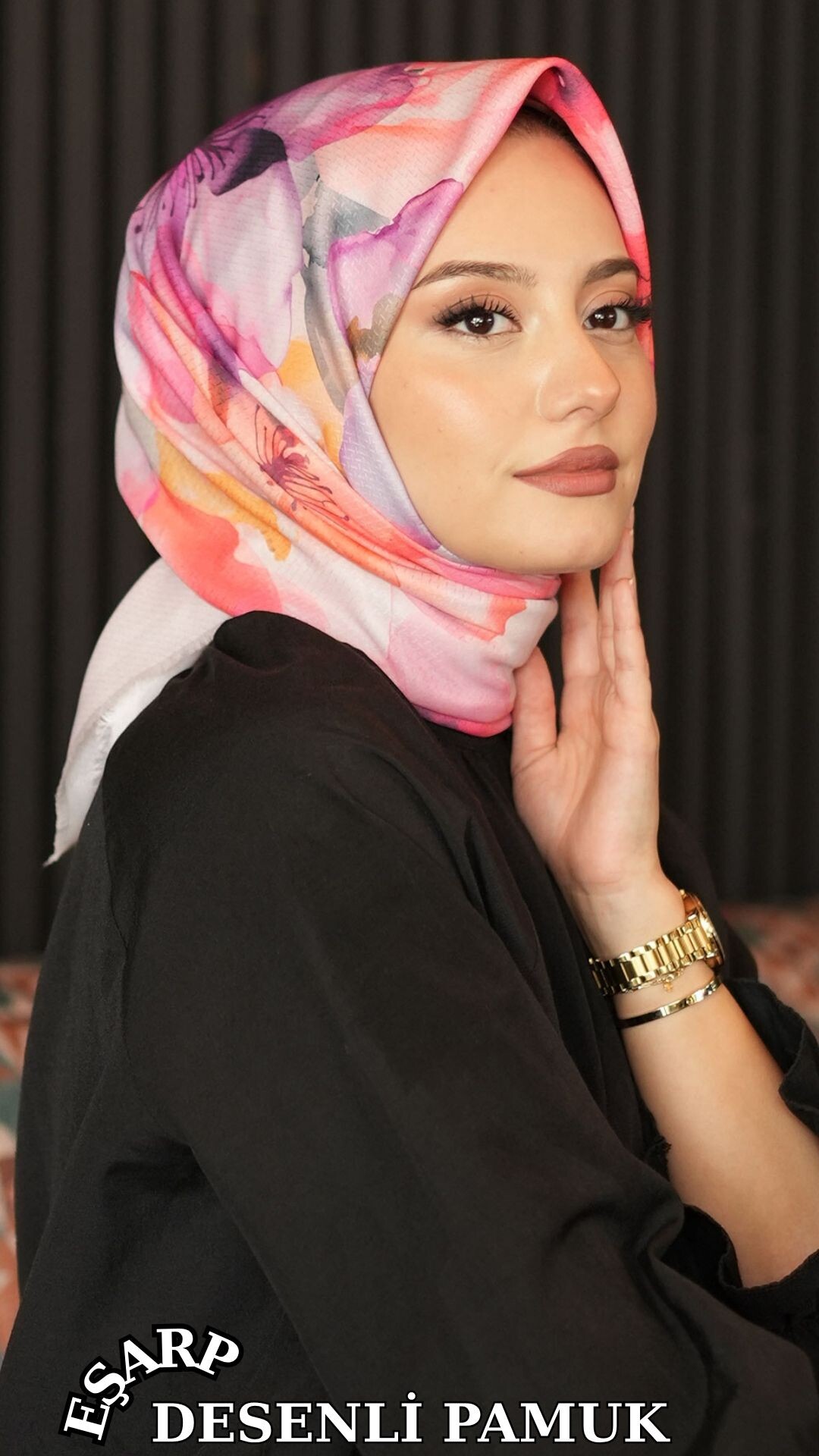 Desenli Pamuk Eşarp