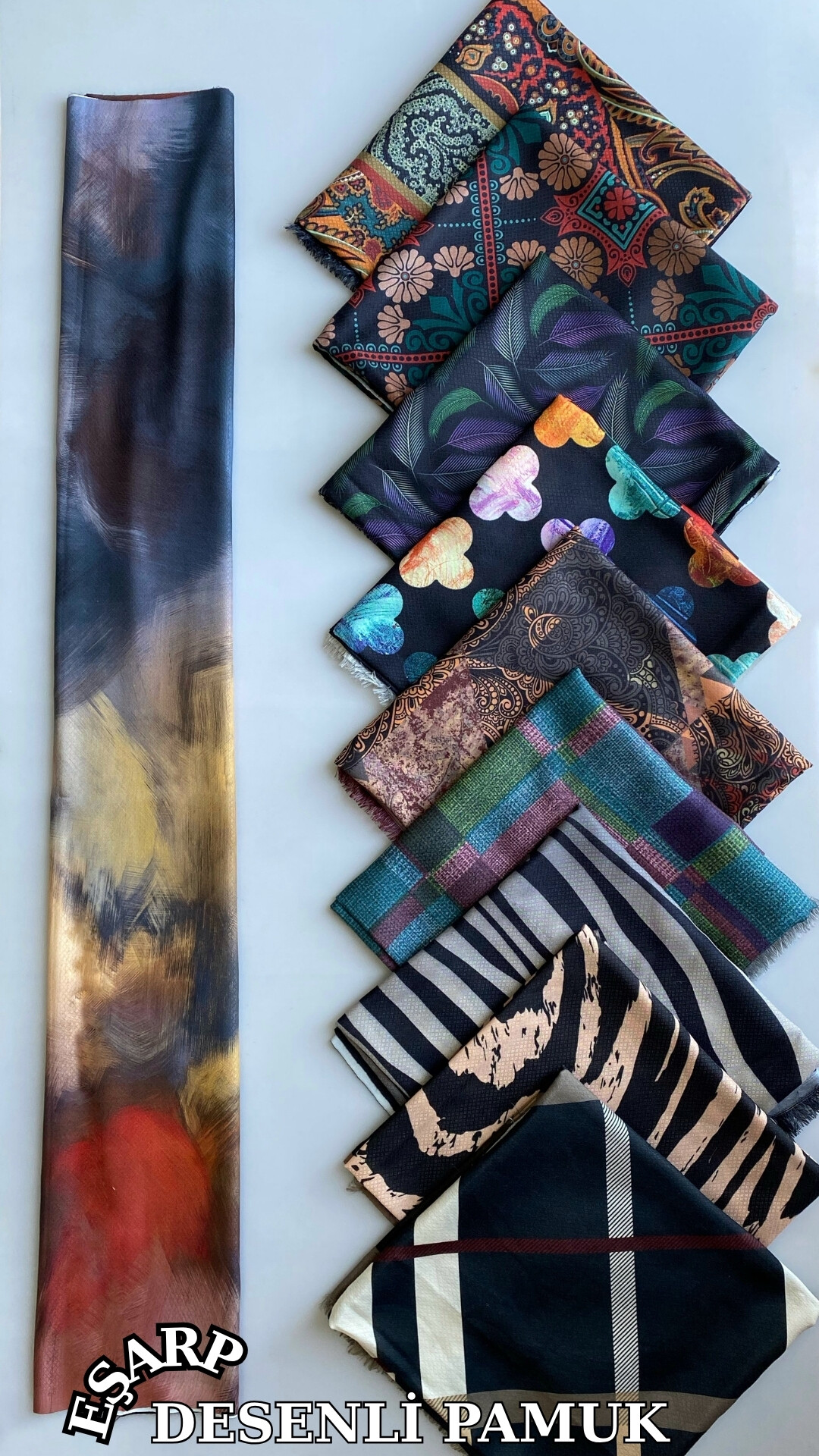 Desenli Pamuk Eşarp