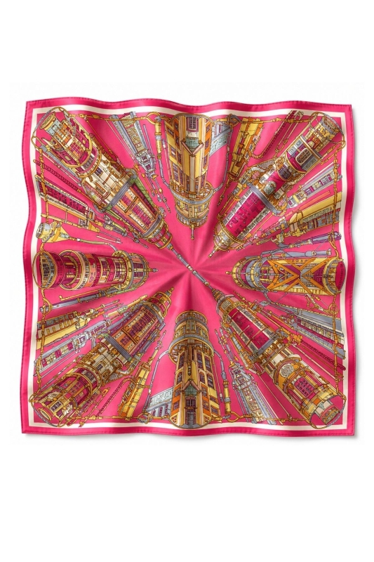 Kuleli Modern Şehir Desen Siyah Soft Bandana Fular 50x50 cm - 5
