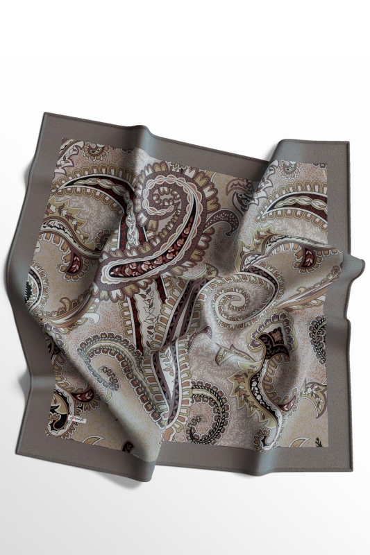 Klasik Paisley Desen Vizon Pamuk Eşarp - 2