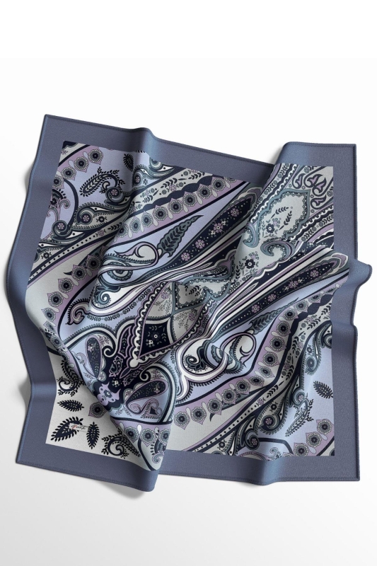 Şahmeran Desen Lila Pamuk Eşarp - 2