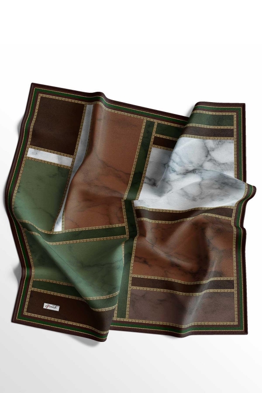 Mermer Desen Bronz Soft Pamuk Eşarp - 2