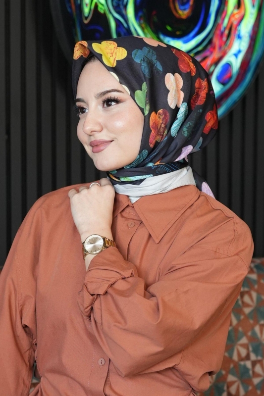 Yonca Desen Renkli Soft Pamuk Eşarp - 2