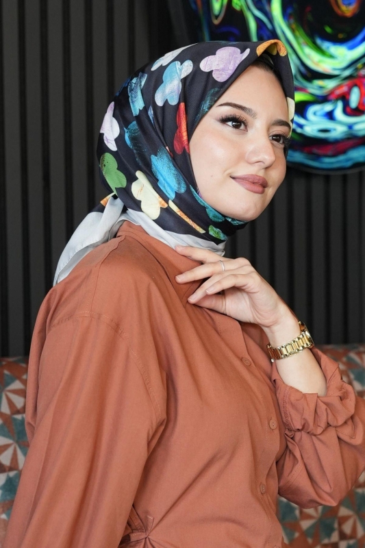 Yonca Desen Renkli Soft Pamuk Eşarp - 4