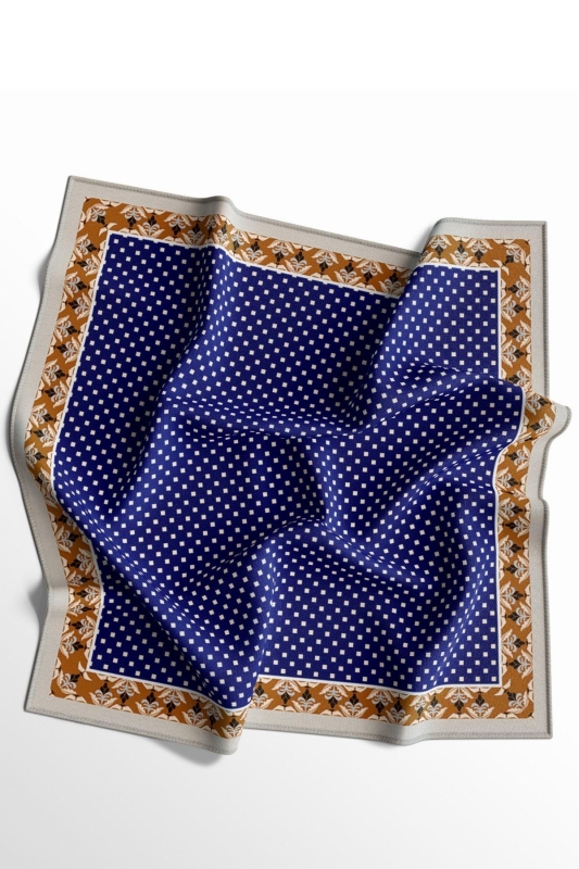 Puantiye Desen Kiremit Soft Pamuk Eşarp - 2