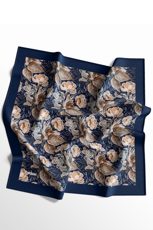 Şakayık Desen Taba Soft Pamuk Eşarp - 2