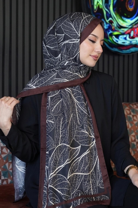 Mermer Desen Bordo Soft Pamuk Şal - Afvente