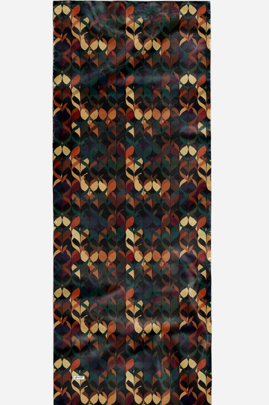 Yaprak Desen Koyu Yeşil Soft Pamuk Şal - 5