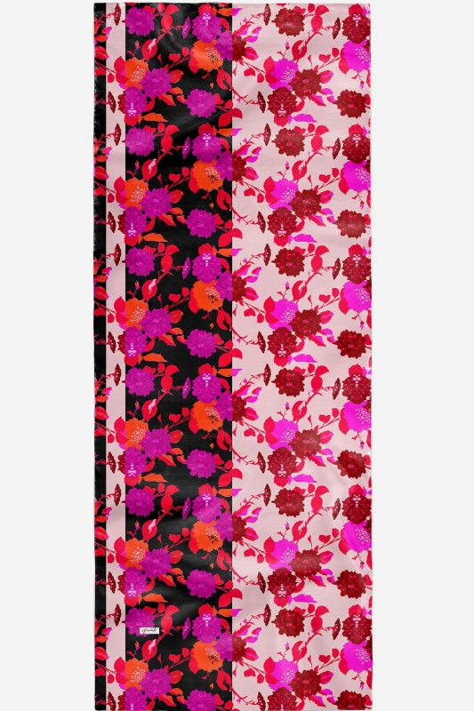 Çiçek Desen Pembe Soft Pamuk Şal - 5