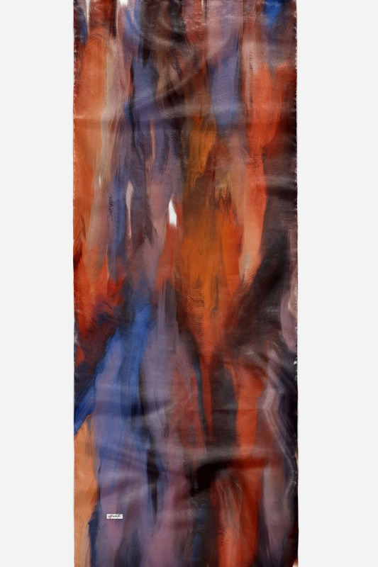 Sanat Desen Turuncu Soft Pamuk Şal - 2