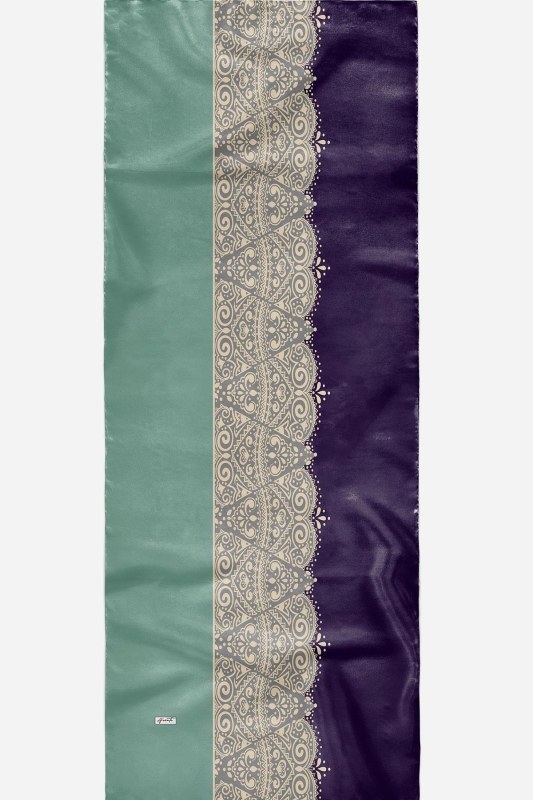 Çiçek Desen Açık Mavi Soft Pamuk Şal - 5