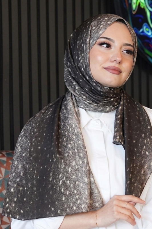 Ceylan Desen Vizon Soft Pamuk Şal - 1