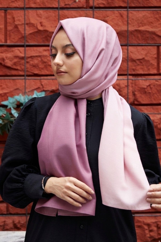 Degrade Desen Gül Kurusu-Pudra Soft Pamuk Şal - 2