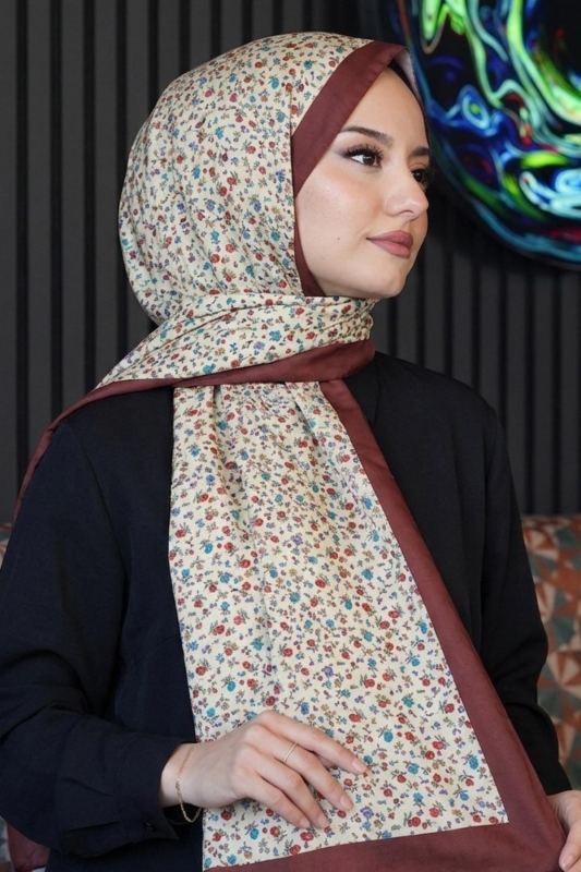 Mini Bahar Desen Nar Çiçeği Soft Pamuk Şal - Afvente
