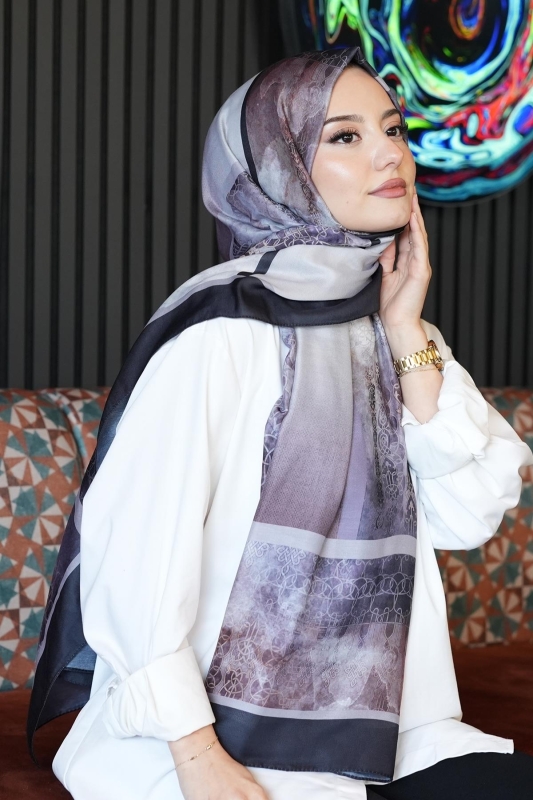 Mozaik Desen Gül Kurusu Soft Pamuk Şal - 2