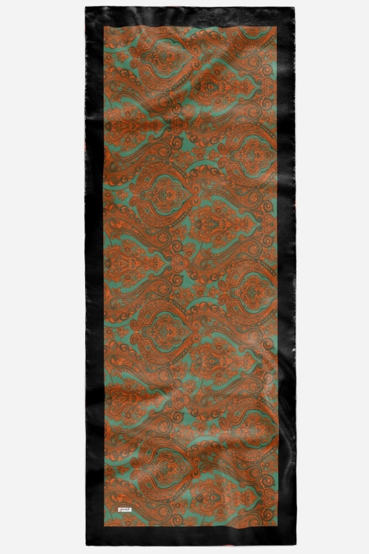 Paisley Desen Zümrüt Soft Pamuk Şal - 4