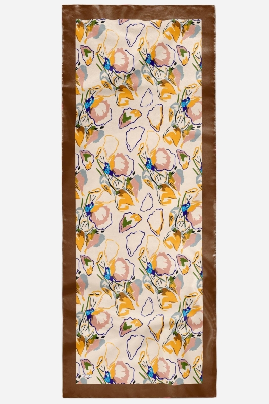 Sanat Desen Krem Soft Pamuk Şal - 5