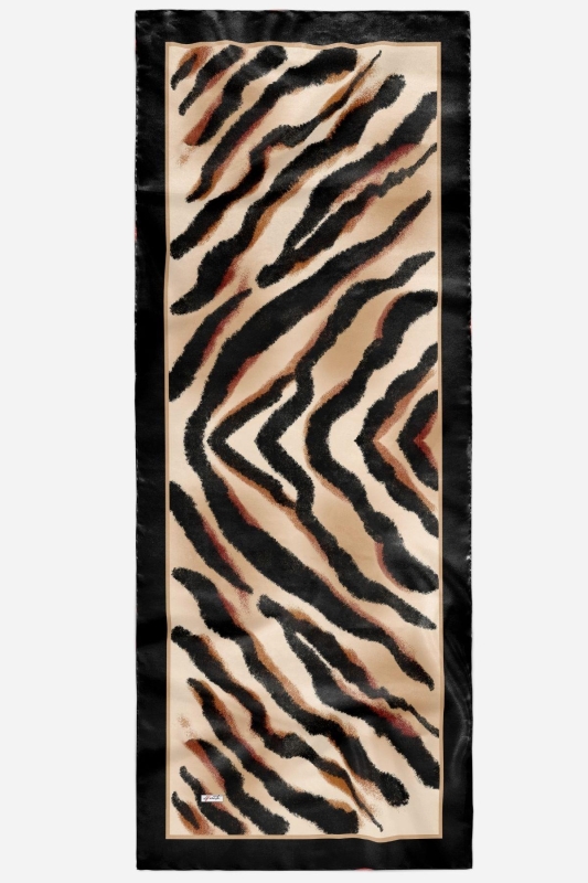 Zebra Desen Karamel Soft Pamuk Şal - 4