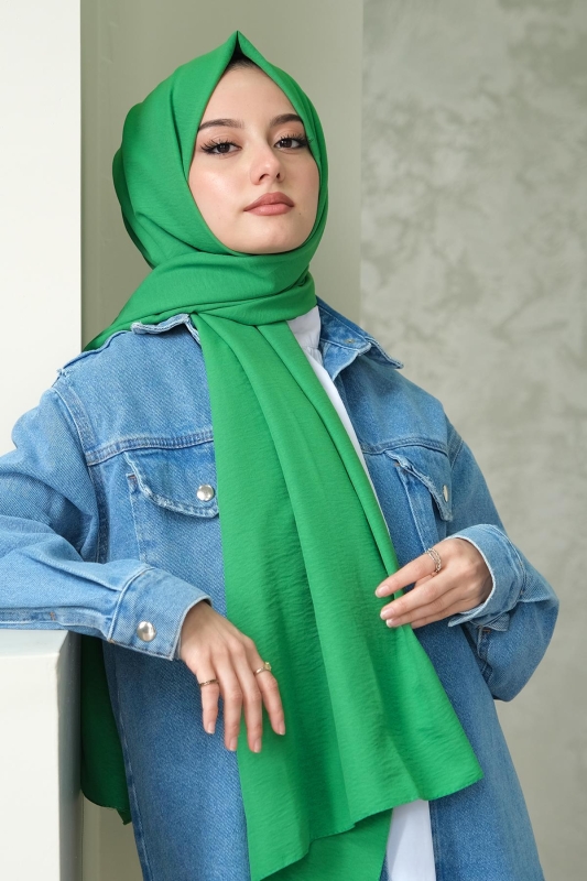 Afvente Pamuk Cazz Şal Benetton Yeşili - Afvente