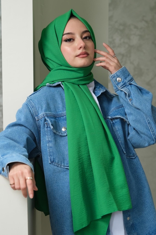 Afvente Pamuk Cazz Şal Benetton Yeşili - 3