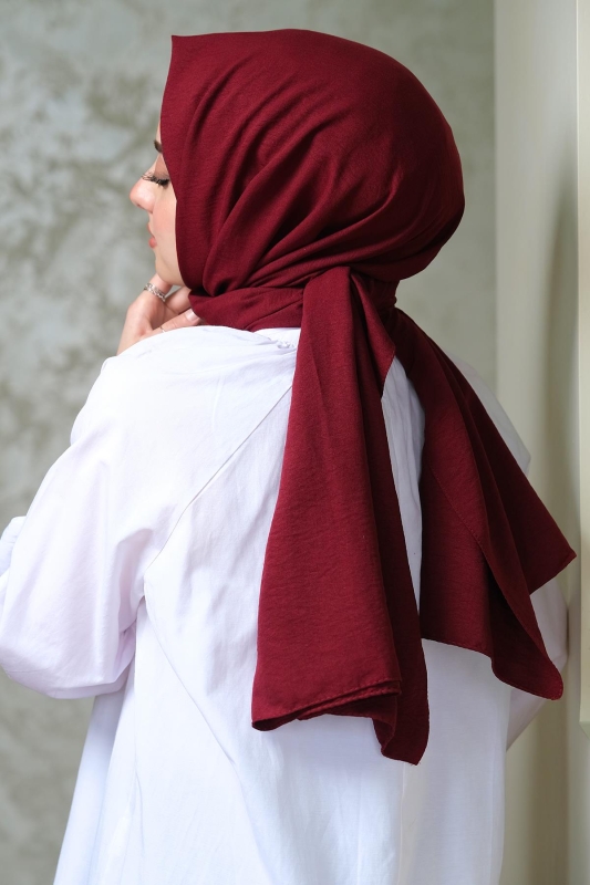 Afvente Pamuk Cazz Şal Bordo - 2