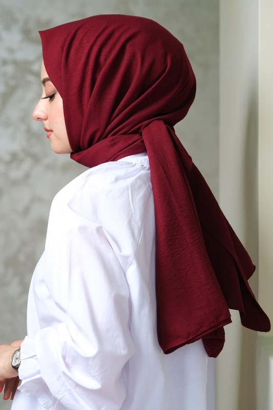 Afvente Pamuk Cazz Şal Bordo - 4