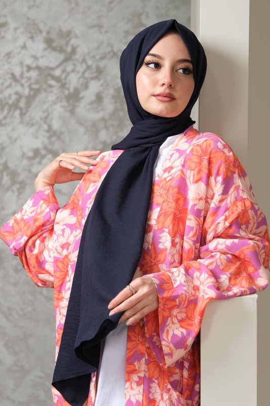 Afvente Pamuk Cazz Şal Lacivert - 4