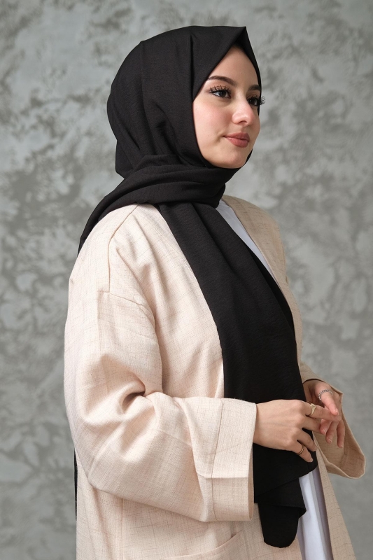 Siyah Cazz Pamuk Şal - 2
