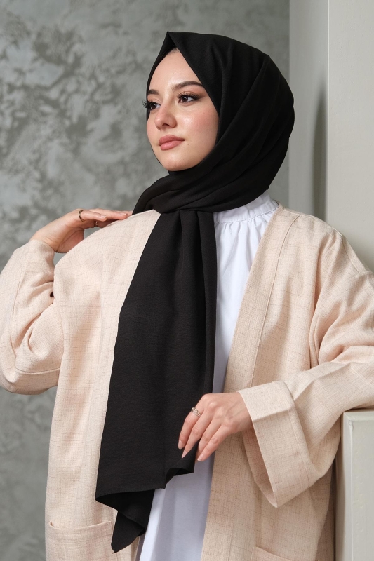 Siyah Cazz Pamuk Şal - 3